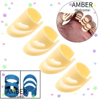 Amber ปิ๊กสวมนิ้วมือ DIY M L XL สําหรับกีตาร์อะคูสติก 4 ชิ้น ต่อชุด