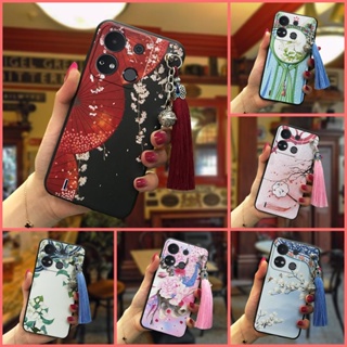 Anti-knock Durable Phone Case For Itel A04/A632w Back Cover tassel Shockproof bell protective TPU Waterproof Chinese Style