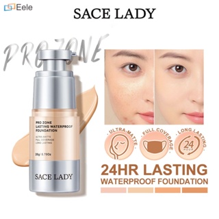 รองพื้น Sace lady รองพื้นปกปิดบางเบา ติดทนนาน กันน้ำ ควบคุมความมัน ครีมแต่งผิว ↑Eele