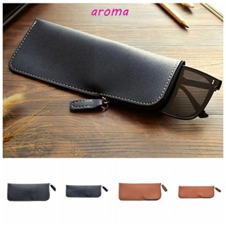 Aroma กระเป๋าใส่แว่นตา หนัง PU ทรงสี่เหลี่ยมผืนผ้า บุกํามะหยี่ ขนาดเล็ก แบบพกพา สไตล์เรียบง่าย สําหรับผู้หญิง / ผู้ชาย