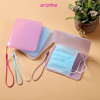 Aroma กล่องเก็บหน้ากากอนามัย ทรงสี่เหลี่ยม กันฝุ่น ประหยัดพื้นที่ สําหรับนักเรียนผู้หญิง