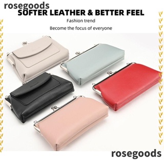 Rosegoods1 กระเป๋าสะพายไหล่ สะพายข้าง หนัง PU ความจุขนาดใหญ่ สีพื้น แฟชั่นสําหรับผู้หญิง