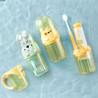 [พร้อมส่ง] ฝาครอบยาสีฟันในห้องน้ำ Camping Box Cup Toothbrush Case เด็กผู้ใหญ่เดินทางแบบพกพาการ์ตูนหมีภาชนะเก็บโปร่งใส