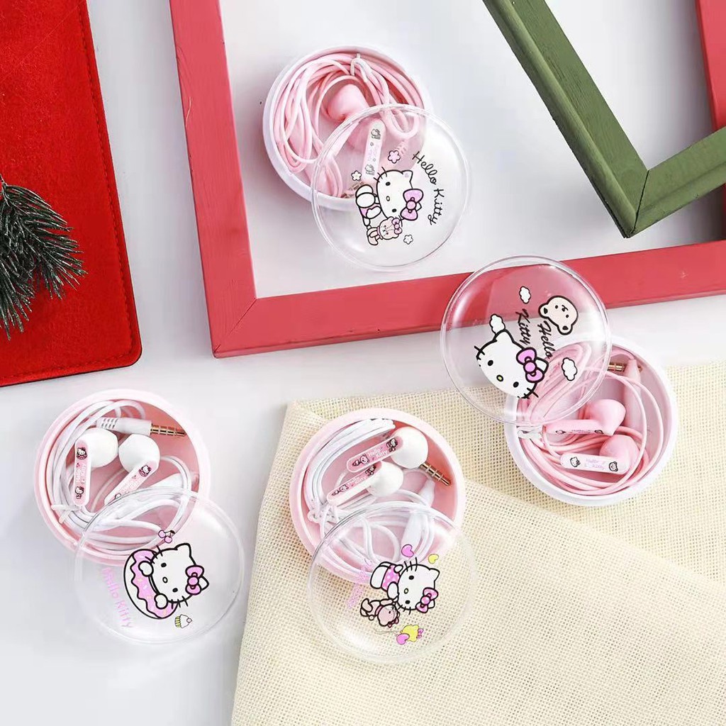 XY-11หูฟังเฮลโลคิตตี้น่ารักสีชมพูสาวหัวใจเด็กการ์ตูนน่ารักพร้อมหูฟังข้าวสาลีสากลสาว