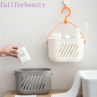 Fallforbeauty ตะกร้าแขวน แบบพกพา แขวนได้ ทําความสะอาดง่าย พร้อมตะขอเชือก สําหรับห้องน้ํา