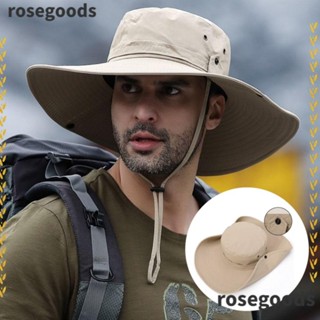 Rosegoods1 หมวกบักเก็ต ตาข่าย ป้องกันรังสียูวี กันแดด ระบายอากาศ สําหรับผู้ชาย