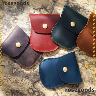 Rosegoods1 กระเป๋าใส่เหรียญ หนังวัว แฮนด์เมด สไตล์เรโทร สําหรับผู้ชาย