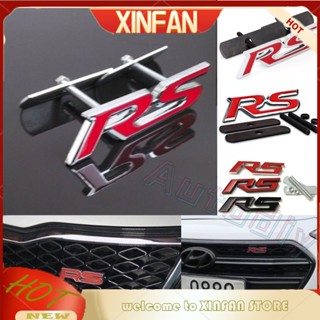 Xinfan RS กระจังหน้าโลหะ ลายโลโก้สัญลักษณ์ พร้อมสกรู สําหรับ Honda Toyota Perodua Civic City Accord Myvi Universal RS (9*2.5 ซม.)