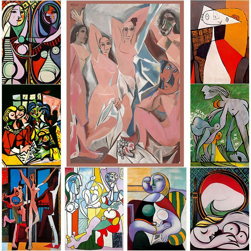 โปสเตอร์ภาพวาด Pablo Picasso แบบคลาสสิก ผลงานศิลปะ retro สำหรับตกแต่งบ้านสไตล์โมเดิร์น พร้อมให้เป็นข