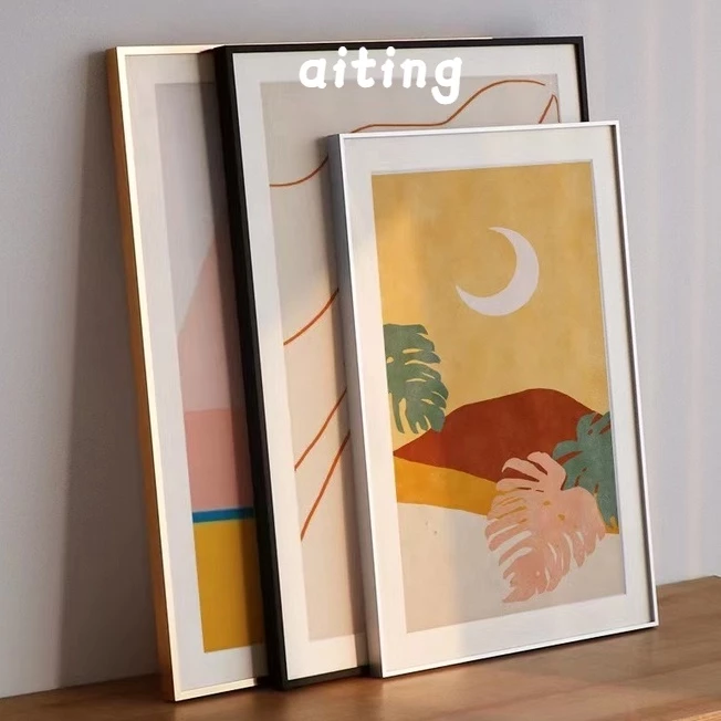 【AiTing】กรอบรูปอลูมิเนียมอัลลอยด์ A2 A3 A4 Ins กรอบรูปอลูมิเนียมบางเฉียบขนาดใหญ่กรอบรูปปริศนา แบบบางพิเศษ ขนาดใหญ่ สําหรับตกแต่งผนัง【ไม่มีปะเก็น】