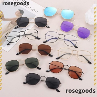 Rosegoods1 แว่นกันแดด หกเหลี่ยม ขนาดเล็ก สําหรับผู้หญิง และผู้ชาย