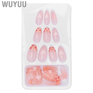 Wuyuu Full Cover False Nails  Heart ABS Artificial Fake Detachable Press On for Women Girls Nail Salons DIY Art