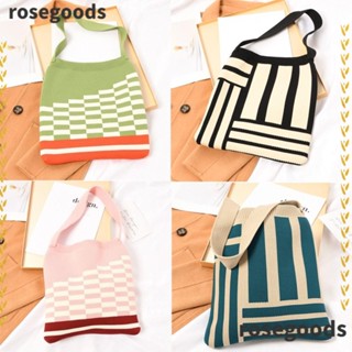 Rosegoods1 กระเป๋าถือ กระเป๋าสะพายไหล่ กระเป๋าช้อปปิ้ง ผ้าถัก ผูกปม