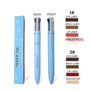 Preston 4 in1 ปากกาแต่งหน้า เดินทาง ใหม่ Maquillaje ผู้หญิง กันน้ํา ติดทนนาน สีง่าย เครื่องมือเครื่องสําอาง อายไลเนอร์ ปากกา ลิปไลเนอร์ ปากกา