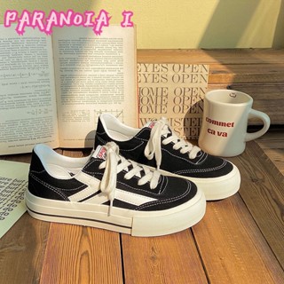 PARANOIA  I   รองเท้าผ้าใบใหม่ของผู้หญิงผ้าใบระบายอากาศรองเท้าผ้าใบสีตัดกันอเนกประสงค์