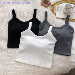 Massivedeals เสื้อสายเดี่ยว แขนกุด สีพื้น เซ็กซี่ ฤดูร้อน สําหรับผู้หญิง