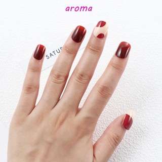 Aroma เล็บปลอมแฟชั่น ลายดอกไม้ ทรงไม่สม่ําเสมอ สําหรับตกแต่งเล็บ