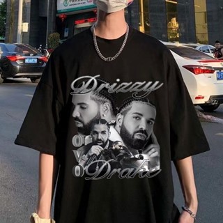 เสื้อยืดแขนสั้นลําลอง ผ้าฝ้าย พิมพ์ลายกราฟฟิค Rapper Drizzy Drake สไตล์ฮิปฮอป แนวสตรีท สําหรับผู้ชาย  