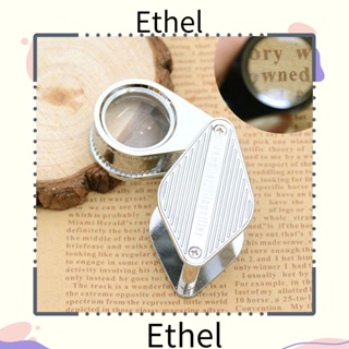 Ethel1 แว่นขยายออปติคอล แบบพับได้ 10X สําหรับอ่านหนังสือ เครื่องประดับ บ้าน