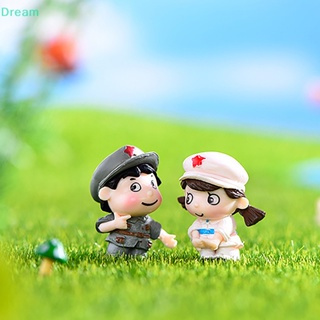 &lt;Dream&gt; ฟิกเกอร์ทหารน่ารัก พลาสติก DIY สําหรับตกแต่งบ้านตุ๊กตา 1 คู่