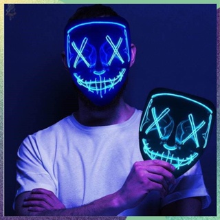 Halloween Led Mask Purge Halloween Costume Dj Party Light To Mixed Color Masque Glow In Dark Halloween Cosplay Mask