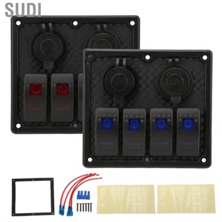 Sudi 4 Gang Rocker Switch  12‑24V DC 4.8A Universal Boat Panel  IP66 for Trucks