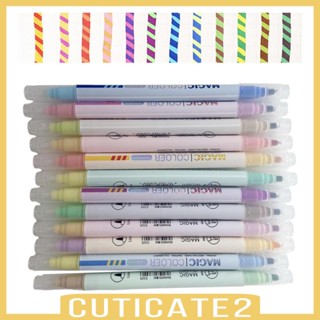 [Cuticate2] ปากกามาร์กเกอร์ ไฮไลท์ ปฏิทิน แบบพกพา 12 ชิ้น สําหรับเด็ก และผู้ใหญ่