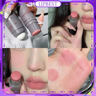 ♕ Herorange Double-headed Sponge Monochrome Blush Cream Natural Color Ruddy Swelling Color Rouge Powder Long Lasting Face Makeup 3 Colors UPBEST