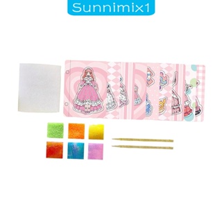 [Sunnimix1] สติกเกอร์ ลายตุ๊กตาเจ้าหญิง เปลี่ยนเสื้อผ้าได้ สําหรับเดินทาง