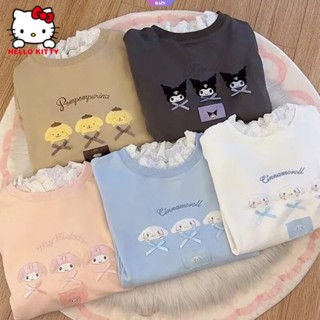 เสื้อกันหนาว มีฮู้ด ลายการ์ตูนอนิเมะ Sanrio My Melody Cinnamoroll Y2K แบบบาง แฟชั่นฤดูใบไม้ผลิ และฤดูใบไม้ร่วง สําหรับผู้หญิง [RAIN]