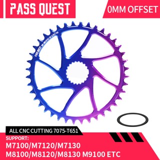 Pass QUEST จานหน้า ไล่โทนสี สีม่วง สีฟ้า สําหรับ SHIMANO M6100 M7100 M8100 M9100