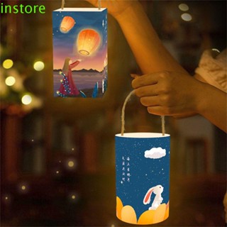 Instore โคมไฟ Led รูปดวงจันทร์ แฮนด์เมด เรืองแสงในที่มืด ชาร์จ USB DIY สไตล์จีน สําหรับเทศกาล