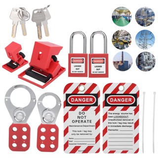 Tool Lockout Tagout Kit มัลติฟังก์ชั่นพร้อม Hasp Warning Tag Safety Red Padlock Portable