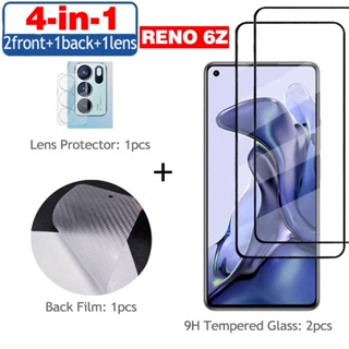 4in1 กระจกนิรภัยกันรอยหน้าจอ แบบเต็มจอ สําหรับ OPPO RENO 6Z 6 Z 5 5G OPPO RENO 8T 8 Z 5G 8Z 7Z 5 6