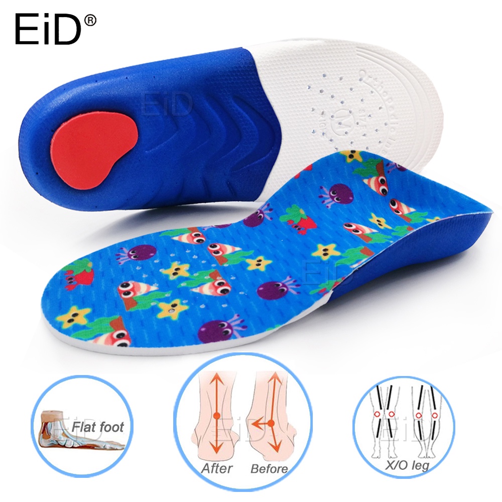 EiD 3D Orthotic Insoles เท้าแบนสําหรับเด็กและเด็ก Arch Support insole สําหรับ X-Legs Orthotic รองเท้า Heel Pad แก้ไขแทรก