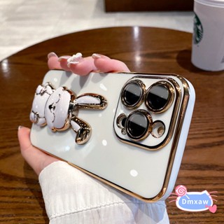 เคสโทรศัพท์มือถือ ลายกระต่ายน่ารัก 3D พร้อมขาตั้ง สําหรับ Vivo X70 X60 Pro Y91C Y91 Y95 V5 Plus Y51 Y31 2020