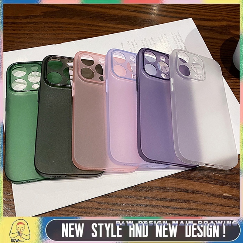 เคสโทรศัพท์มือถือแบบนิ่ม TPU ใส ผิวด้าน บางมาก กันกระแทก กันรอยเลนส์กล้อง หลากสี เรียบง่าย สําหรับ iPhone 14 13 12 11 Pro MAX IX XS MAX XR
