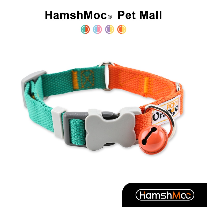HamshMoc ปลอกคอสุนัขแบบปรับได้ปลอกคอสัตว์เลี้ยงน้ําหนักเบาความปลอดภัยปรับทนทานนุ่มสบายพร้อมกระดิ่งสําหรับสุนัขขนาดกลางขนาดเล็ก