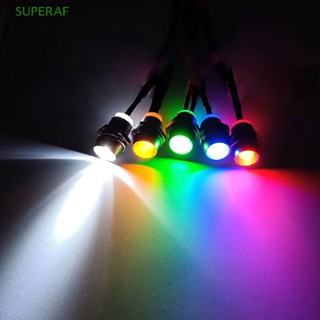 Superaf โคมไฟ LED 12V 0.31 นิ้ว สีแดง สีเขียว สีฟ้า สําหรับรถยนต์ รถบรรทุก
 ขายดี