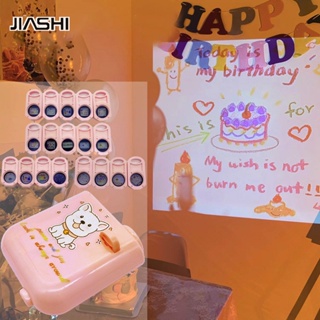 JIASHI โปรเจคเตอร์วันเกิด โคมไฟฉายภาพ ไฟประดับตกแต่ง เค้าโครงฉาก