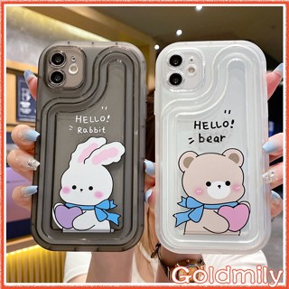 🔥 เคสแบบใสไอโฟน11ดแคร์แบร์ เคสไอโฟน14ใสถุงลมนิรภัยกันกระแทกฝาครอบกล้องป้องกันสีดำสีขาวเข้ากันได้กับสำหรับ เคส Apple iPhone 12 Pro Max 13 Pro max 8 Plus SE3 เคสไอโฟน7พลัส 7 14 SE2 2020 11 Pro Max Case