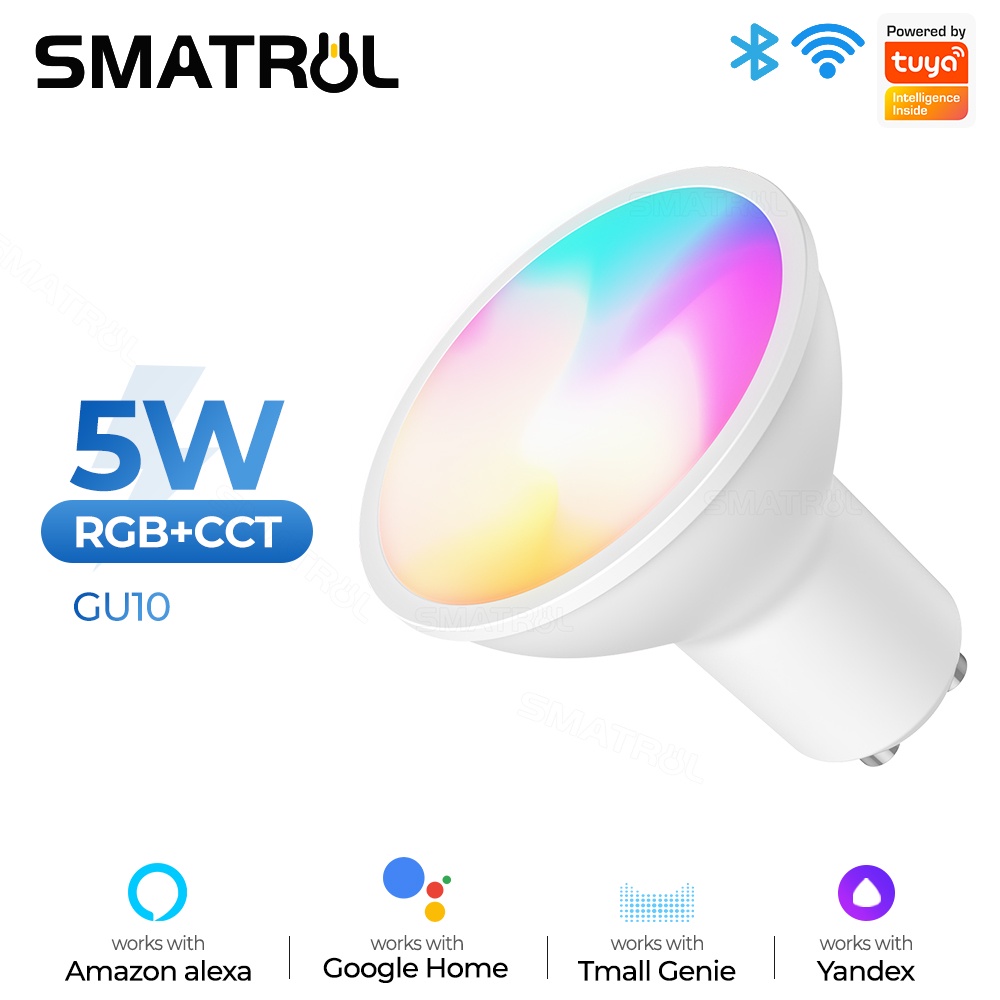 Smatrul Tuya หลอดไฟอัจฉริยะ GU10 5W E27 13W RGBCW LED หรี่แสงได้ พร้อมรีโมตคอนโทรล สําหรับ Alexa Goo