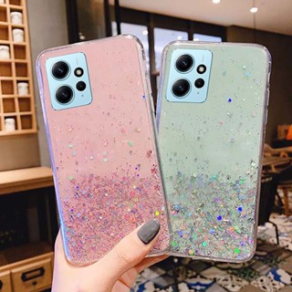 พร้อมส่ง เคสโทรศัพท์มือถือ ซิลิโคนนุ่ม TPU ใส ลายกลิตเตอร์ดาว สําหรับ Redmi Note 12 4G 5G 12PRO 12PRO+ 12S