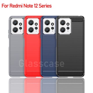 เคสโทรศัพท์มือถือ ซิลิโคน คาร์บอนไฟเบอร์ กันกระแทก สําหรับ Xiaomi Redmi Note 12 Pro Plus 12Pro 12ProPlus 12Pro+ Note12 Pro 4G 5G