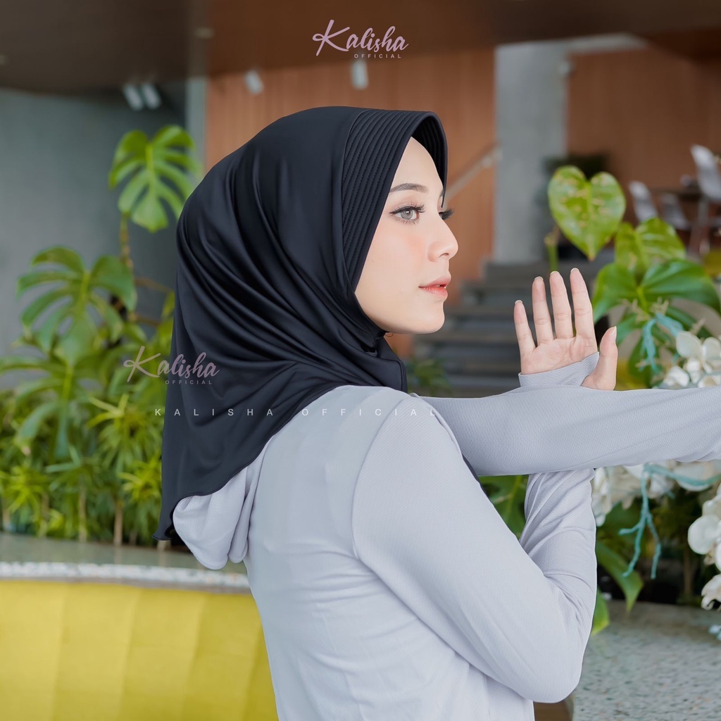 Sporty Hijab Bergo Hamidah Instant Veil Daily Hijab Volleyball Futsal Badminton Hijab Sport Jersey Pet Antem Cool สบายโดย Kalishaofficial