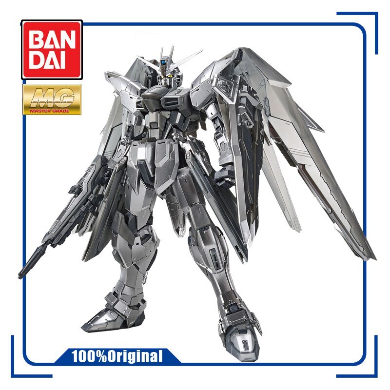 BANDAI MG 1/100 ZGMF-X10A Freedom Gundam 2.0 Silver Coating THE GUNDAM BASE Limit Assembly Model Action Toy Figures