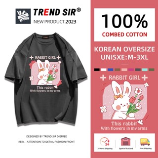 ⚡พร้อมส่ง⚡️เสื้อยืด oversize cotton 100 เสื้อยืดคอกลม ทรงหลวม เสื้อยืดโอเวอร์ไซส์ เสื้อยืดแฟชั่น มี7สี M-3XL