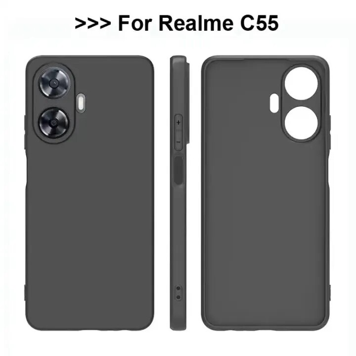 ส่งจากไทย Case Realme C55 เคสซิลิโคนสีดำ  เรียวมี  c55 เเบบนิ่ม   คลุมกล้อง  TPU CASE  ของแท้