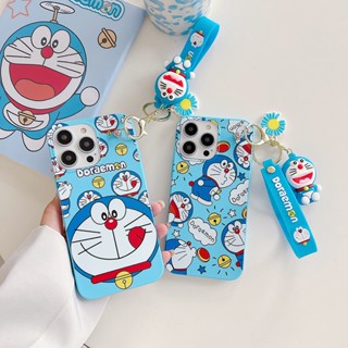 เคสโทรศัพท์มือถือ ลายการ์ตูนโดราเอมอนน่ารัก พร้อมจี้ตุ๊กตา สําหรับ Xiaomi Redmi Note 9s 8 7 Pro 10 9 8 9A 9C