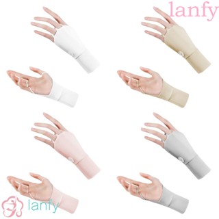 Lanfy ถุงมือกอล์ฟ ผ้าเรยอน กันแดด ระบายอากาศ ด้านซ้าย และขวา อุปกรณ์เสริม สําหรับผู้หญิง